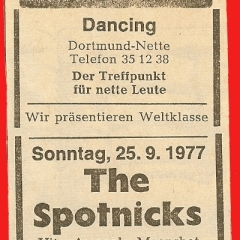 1977 09 Spotnicks Ankuendigung RN